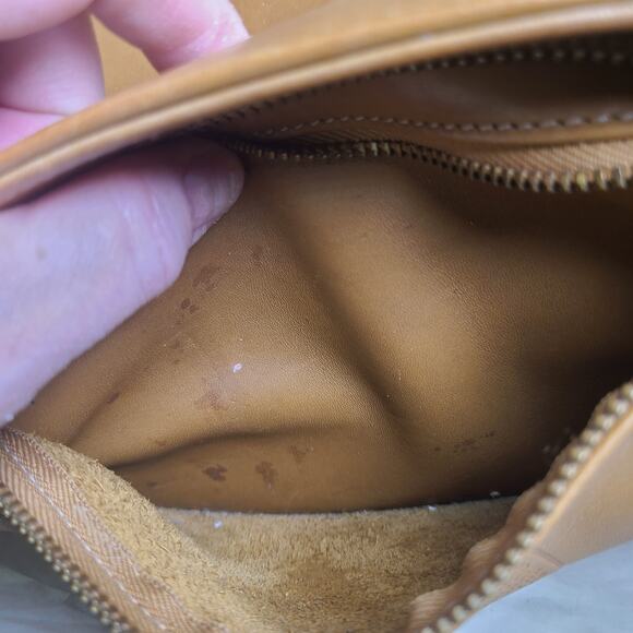 Vintage Old Coach Equestrian Zip Crossbody Shoulder Bag Toffee Leather 9802 - Picture 10 of 11